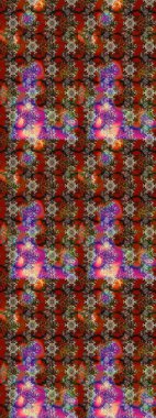 Küçük kahverengi ve kırmızı çiçeklerle oldukça eski bir besin torbası deseni. Tekstil, kumaş, kapaklar, duvar kağıtları, baskı, paket, koleksiyon defteri, örgü, dekupaj için çiçek arkaplanı..