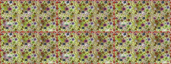 Renkli Bahar Temalı Kusursuz Arkaplan. Çiçekli, kusursuz bir arkaplan. Düz Çiçek Elementleri Tasarımı. Çocuk stili.