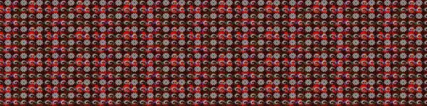 Kırmızı ve siyah renkte çiçekler olan çiçek deseni çiz. Suluboya tarzında kırmızı ve siyah renkte çiçekler.