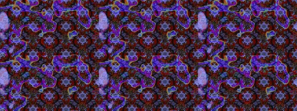 Menekşe ve kahverengi renkli menekşe ve papatya deseni. Raster illüstrasyonu. Mor ve kahverengi renklerde.