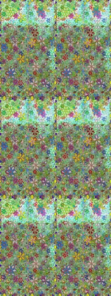 Çiçeksiz desenlerin resmi. Vadinin çiçekleri yeşil ve nötr renklerde.