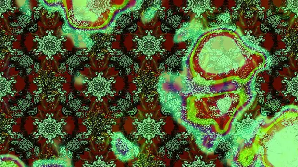 Sınır Kızılderili çiçekli paisley patten. Tebrik kartı geçmişi, boyama kitabı, arkaplan ve tekstil için kullanılabilir. Raster Henna tarzı. Etnik Mandala havlusu. Taslak süsleme izi.