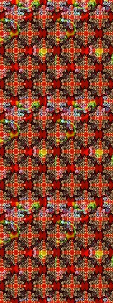 Raster illüstrasyonu. Tropik çiçek desenleri. Kırmızı ve siyah renkte çiçekler.