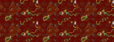 Sevimli çiçek raster deseni. Kırmızı ve kahverengi renkte çiçekler. Renkli Bahar Teması eskiz kalıbı. Düz Çiçek Elementleri Tasarımı.