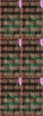 Çiçekler, yaprakları ile halk tarzında Dikişsiz çiçek deseni. Raster Illustration. El çizilmiş.