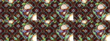 Sevimli çiçek raster deseni. Kahverengi ve gri renkli çiçekler. Renkli Bahar Teması eskiz kalıbı. Düz Çiçek Elementleri Tasarımı.