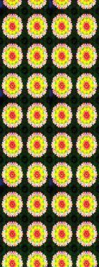 Robot resim. Motley illüstrasyonu. Küçük çiçekte güzel bir desen. Küçük renkli çiçekler. Çiçekli yaz çiçekleri. Moda baskıları için zarif bir şablon.