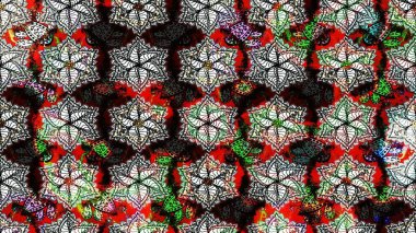 Suluboya elle çizilmiş çiçek desenli eskiz deseni. Parlak renkli fantezi çiçekleri, yapraklar, siyah renkli tomurcuklar.