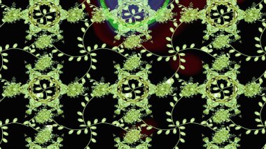 Klasik taslak çizimi. Çiçekli siyah eskiz deseni. Raster Yumuşak kumaş deseni. Raster çiçek izi..