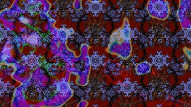 Süslü kumaş deseni. Düz Çiçek Elementleri Tasarımı. Renkli Bahar Teması eskiz kalıbı. Raster illüstrasyonunda çiçek deseni çizimi.