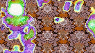 Şirin çiçekli, desenli, nötr ve kahverengi renkli renkli bir eskiz. Tekstil için suluboya eskiz deseni. El çizimi çiçek çizimi deseni (fayans)).