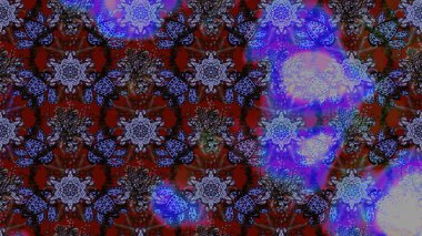 Düz Çiçek Elementleri Tasarımı. Mor ve kahverengi renkte çiçekler. Raster illüstrasyonundaki çiçek desenli çizim. Renkli Bahar Teması çizim şablonu.