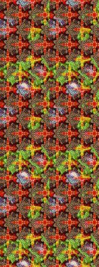 Kırmızı ve siyah renkte çiçekler. Sevimli çiçek raster deseni. Düz Çiçek Elementleri Tasarımı. Renkli Bahar Teması çizim şablonu.