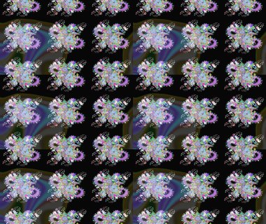 Elle çizilmiş. Raster resim. Sorunsuz çiçek desenli çiçekli, halk tarzında bırakır.