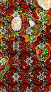 Hediye ambalaj kağıdı, tebrik kartları, posterler ve pankart tasarımı. Kahverengi ve kırmızı renkte çiçekler. Raster düz çiçek çizim deseni.