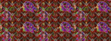 Küçük kahverengi ve kırmızı çiçeklerle oldukça eski bir besin torbası deseni. Tekstil, kumaş, kapaklar, duvar kağıtları, baskı, paket, koleksiyon defteri, örgü, dekupaj için çiçek arkaplanı..