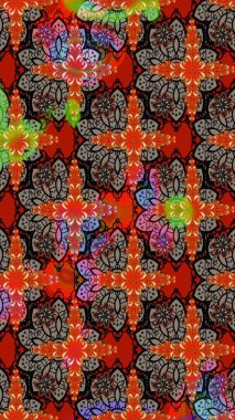 Tebrik kartı geçmişi, boyama kitabı, arkaplan ve tekstil için kullanılabilir. Sınır Kızılderili çiçekli paisley patten. Taslak süsleme izi. Raster Henna tarzı. Etnik Mandala havlusu.