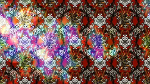 Raster illüstrasyonu. Kahverengi ve gri renklerde. 3D çiçekler, çizim.