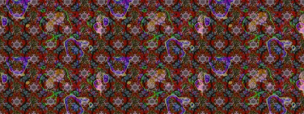 Parlak çiçekli kahverengi ve kırmızı renkler üzerine soyut çizim deseni. Çiçeksel elementlerle süslenmiş zarif raster dokusu. Küçük çiçekte şirin bir çiçek deseni var..