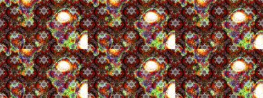 Çiçekli karalama şeklinde Raster çiçek deseni. Nazik, narin çiçek arkaplanı. Kahverengi ve kırmızı renkte çiçekler.