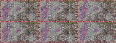 Düz Çiçek Elementleri Tasarımı. Çocuk stili. Çiçekli, kusursuz bir arkaplan. Renkli Bahar Teması Kusursuz Arkaplan.