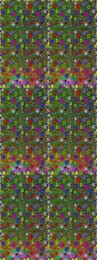 Renkli Bahar Temalı Kusursuz Arkaplan. Kusursuz bir mahsul. Raster Şirin kumaş deseni. Düz Çiçek Elementleri Tasarımı.