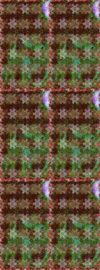 Çiçeksiz desenli, suluboya elle çizilmiş elementler. Parlak renkli fantezi çiçekleri, yapraklar, kahverengi ve yeşil renkli tomurcuklar kahverengi ve yeşil.