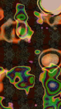 Kahverengi ve gri renkli çiçekler. Raster illüstrasyonunda çiçek deseni çizimi.