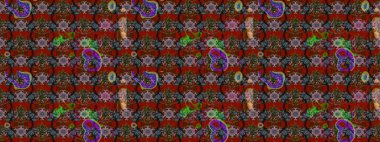 Çiçekli çizim şekli. Kırmızı ve kahverengi renkte çiçekler. Renkli Bahar Teması eskiz kalıbı. Düz Çiçek Elementleri Tasarımı.