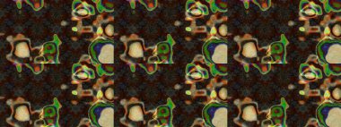 Çiçekli karalama şeklinde Raster çiçek deseni. Yumuşak, yaz çiçekli arka plan. Kahverengi ve gri renkte çiçekler.