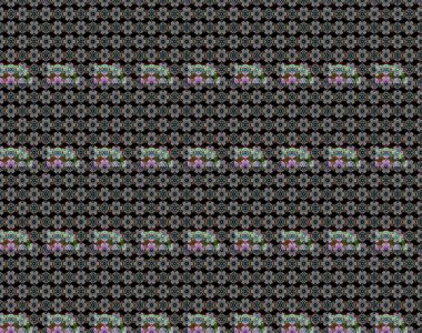 Çiçek desenli çizim. Raster illüstrasyonu. Asya tekstil tarzında. Siyah ve kahverengi renkte çiçekler. Raster illüstrasyonu.