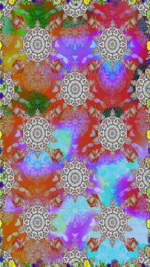 El yapımı çiçek ve bitki koleksiyonu. Raster illüstrasyonu. Şirin karalama çiçekleri olan kusursuz çiçek desenleri. Raster illüstrasyonu. Çizim stili gri renklerde.