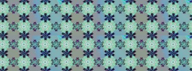 Raster düz çiçek çizim deseni. Hediye ambalaj kağıdı, tebrik kartları, posterler ve pankart tasarımı. Mavi renkte çiçekler.