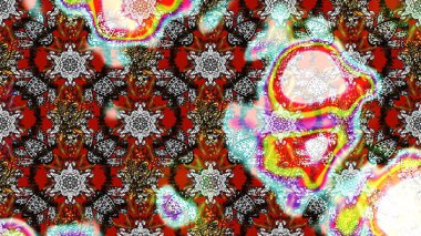 Düz Çiçek Elementleri Tasarımı. Çiçeksel fantezi tasarımı ve parlak bir arka plan çizimi. Renkli Bahar Teması çizim şablonu.