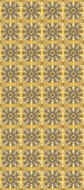 Klasik oryantal desen sarı, bej ve kahverengi renklerden önce gelir. Damask pürüzsüz süsü. Geleneksel raster ve altın desen.