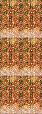 Kusursuz kraliyet lüksü, altın barok kumaş rengi. Altın antika ortaçağ dekoratifi, yapraklar ve kahverengi renkli altın desenli süslemelerle pürüzsüz bir desen..