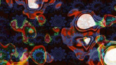 Gri ve kahverengi renkli çiçekler. Gri ve kahverengi renkli çiçek çizimi. Şatafatlı bahar bahçesi dokusu. Çiçek deseni. Raster illüstrasyonu.