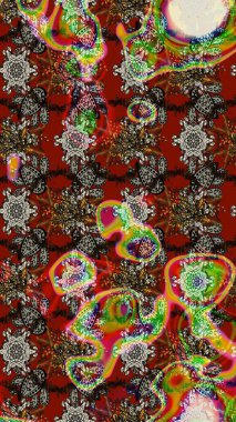 Güzel kumaş deseni. Hoş bir çiçek geçmişi var. Küçük bir çiçekte eskiz deseni. Raster illüstrasyonu.