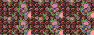 Eski usul küçük çiçekli şirin bir eskiz deseni. Moda arka planında parlak buketler. Kumaş, duvar kağıdı ve kağıt üzerine baskı yapmak için gelişen arka plan. Raster illüstrasyonu.