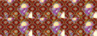 Çiçekli karalama şeklinde Raster çiçek deseni. Yumuşak, bahar çiçekli arka plan. Kahverengi ve kırmızı renkte çiçekler.