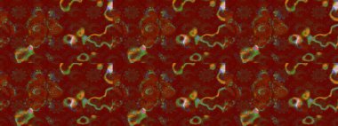 Sevimli çiçek raster deseni. Kırmızı ve kahverengi renkte çiçekler. Renkli Bahar Teması eskiz kalıbı. Düz Çiçek Elementleri Tasarımı.