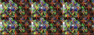 Kahverengi ve siyah renklerde bahar çiçekleri. Raster illüstrasyonu. Yaprak ve çiçeklerin suluboya resmi, kahverengi ve siyah renkler üzerine çizim şekli.