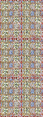 Kusursuz bir arka plan modeli. Gri ve nötr renklerde yaprakları olan yabani çiçekler. Suluboya, elle çizilmiş. Raster illüstrasyonu.