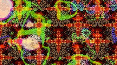 Raster illüstrasyonu. Siyah kıvırcık çiçekler siyah renkte şekillenir. Klasik çiçek tasarım elementleri.