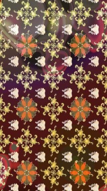 Kahverengi renkli çiçekler. Raster illüstrasyonu. Çiçek süslemeli çizim deseni.