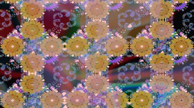 Kumaş, tekstil, duvar kağıdı baskısı için. Tomurcukları çiçek olan sevimli bir çiçek deseni. Eski usul. Eskiz geçmişi. Raster. Raster illüstrasyonu.