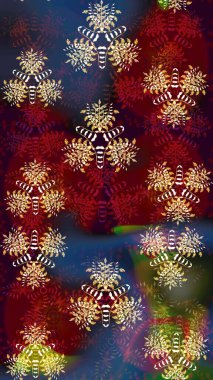 Şirin, zarif çiçekler Raster illüstrasyonu. Tekstil için figür. Poster ya da kapak için arka plan. Davetiye ve kartpostal tasarımı için dekoratif çiçek unsurları. Yapraklı çizim deseni.