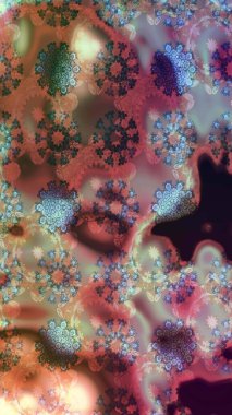 Kahverengi renkli bitkilerden oluşan parlak çiçekli çizim deseni.