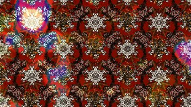 Yumuşak, bahar çiçekli arka plan. Çiçekli karalama şeklinde Raster çiçek deseni. Kahverengi ve kırmızı renkte çiçekler.