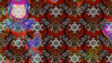 Raster illüstrasyonu. Kahverengi ve gri renkli çiçekler. Renkli Bahar Teması eskiz kalıbı. Çiçekli çiçek deseni, suluboya. Düz Çiçek Elementleri Tasarımı.